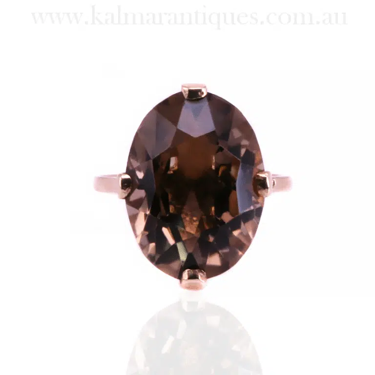 Vintage smoky quartz ring made in 1997