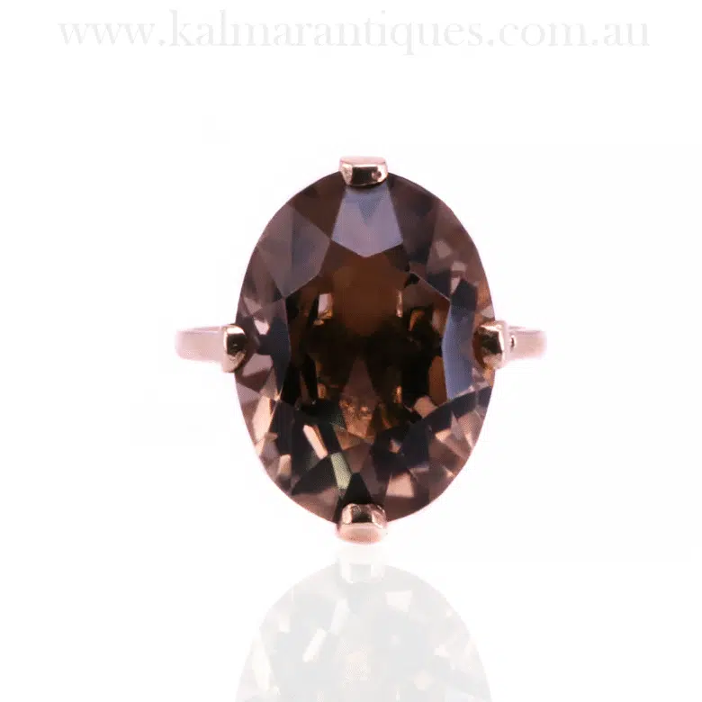 Vintage smoky quartz ring made in 1997