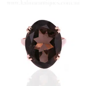 Vintage smoky quartz ring from 1974