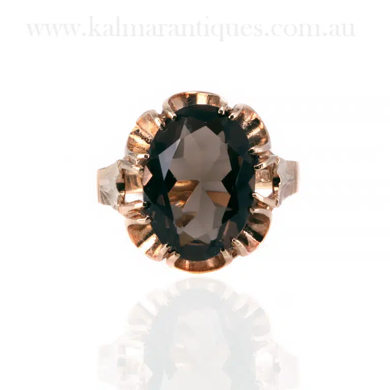 Vintage smoky quartz ring