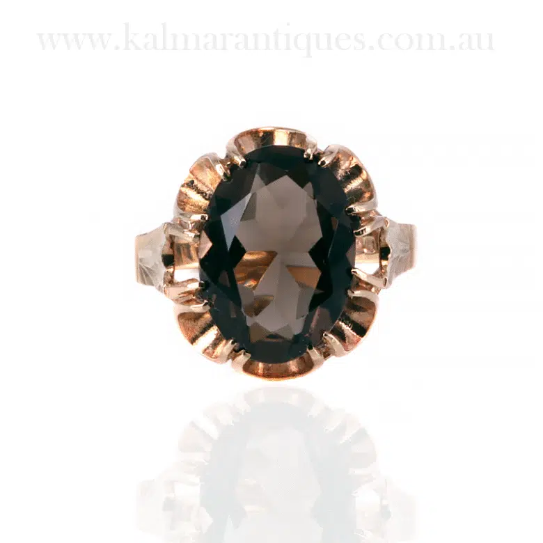 Vintage smoky quartz ring