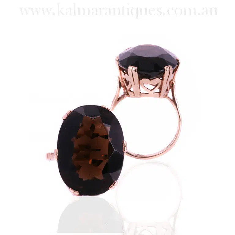 Vintage smoky quartz ring
