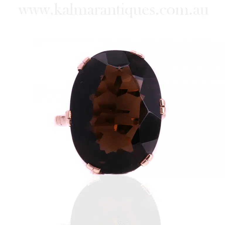 Vintage smoky quartz ring