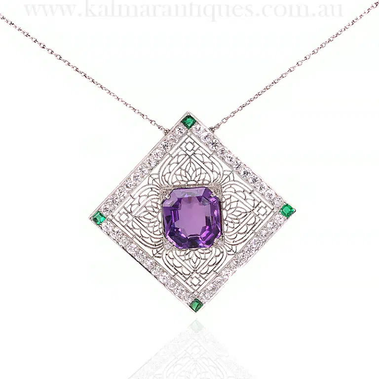 Exquisite Art Deco suffragette necklace