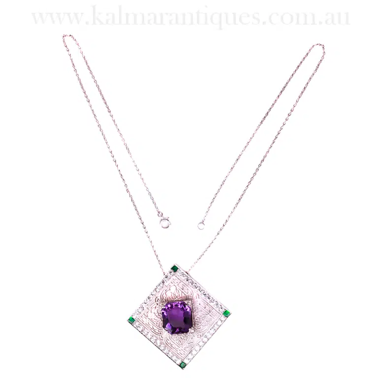 Exquisite Art Deco suffragette necklace