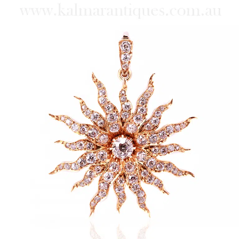 Tiffany & Co diamond star burst brooch/pendant