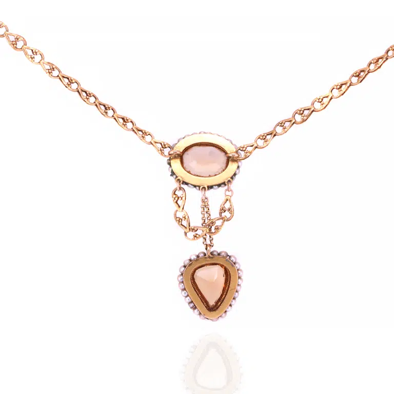 Magnificent antique Georgian era Imperial topaz and pearl necklace