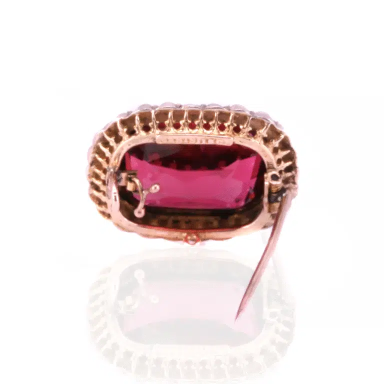 Antique tourmaline and pearl brooch by Caris