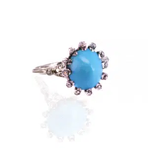 Art Deco turquoise and diamond ring