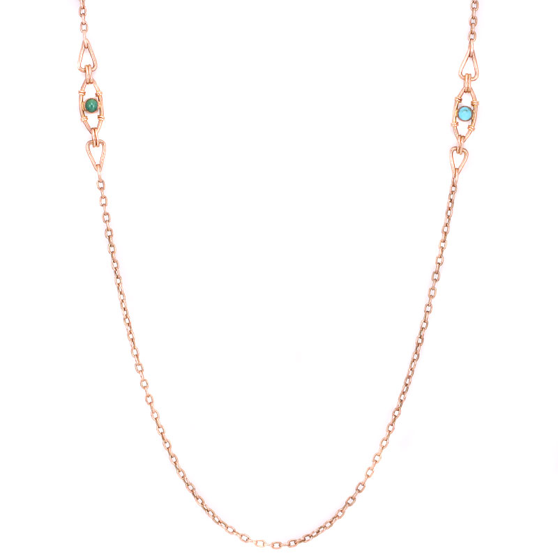 Antique rose gold necklace set with 
