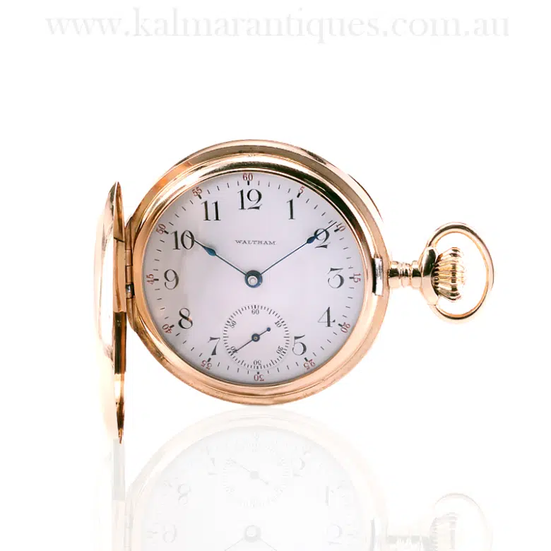 14 carat gold Waltham Riverside pocket watch