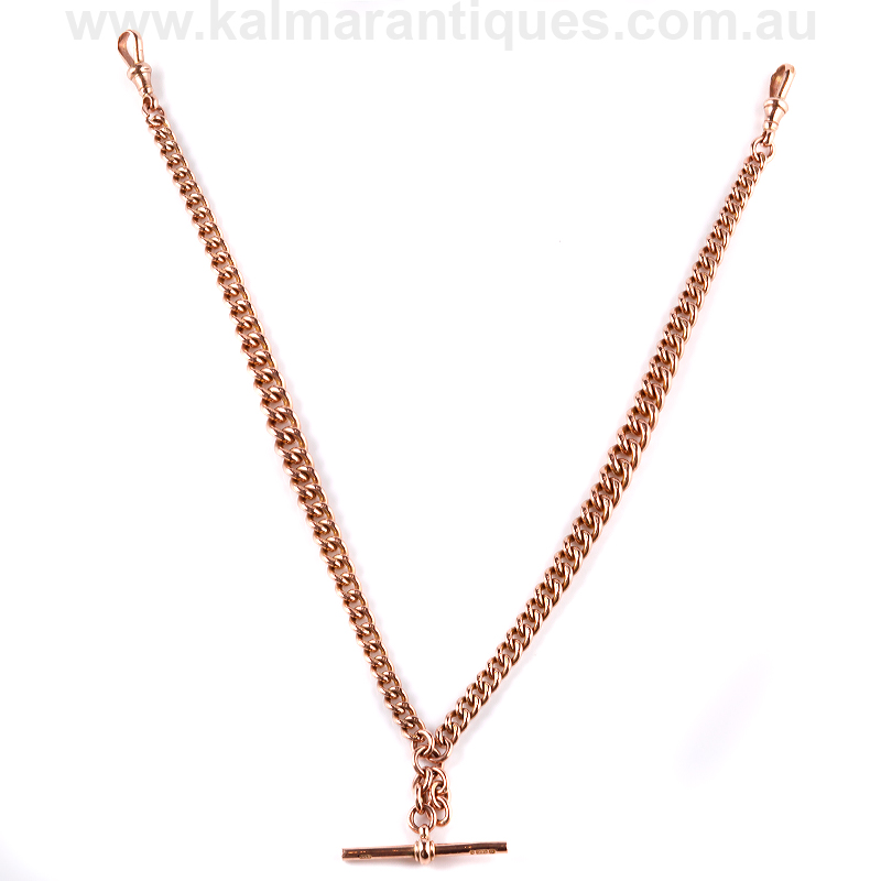 Antique rose gold Albert chain