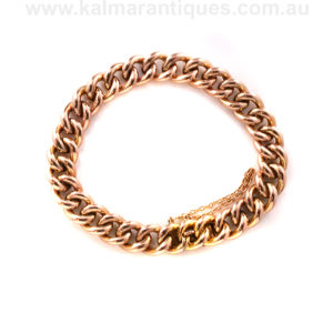 Antique rose gold curb bracelet