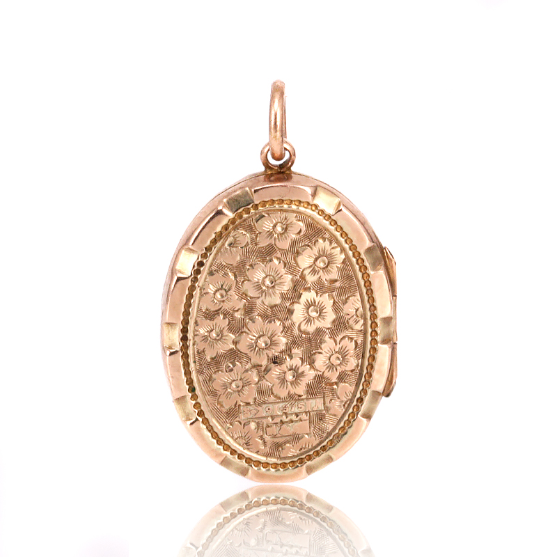 Antique rose gold hand engraved locket 