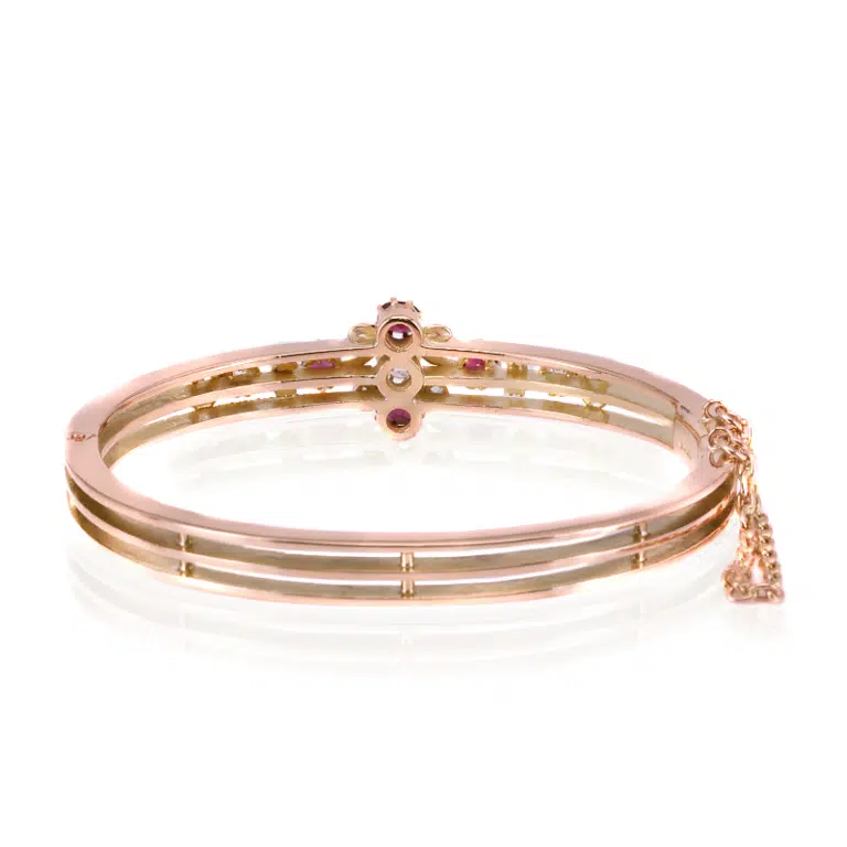 Antique ruby and diamond bangle