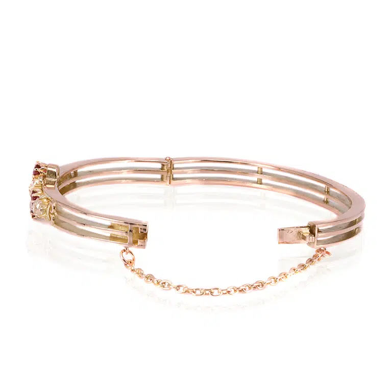 Antique ruby and diamond bangle