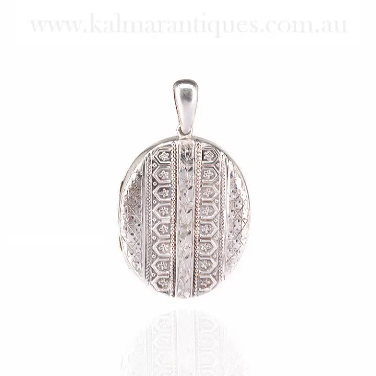 antique sterling silver photo locket
