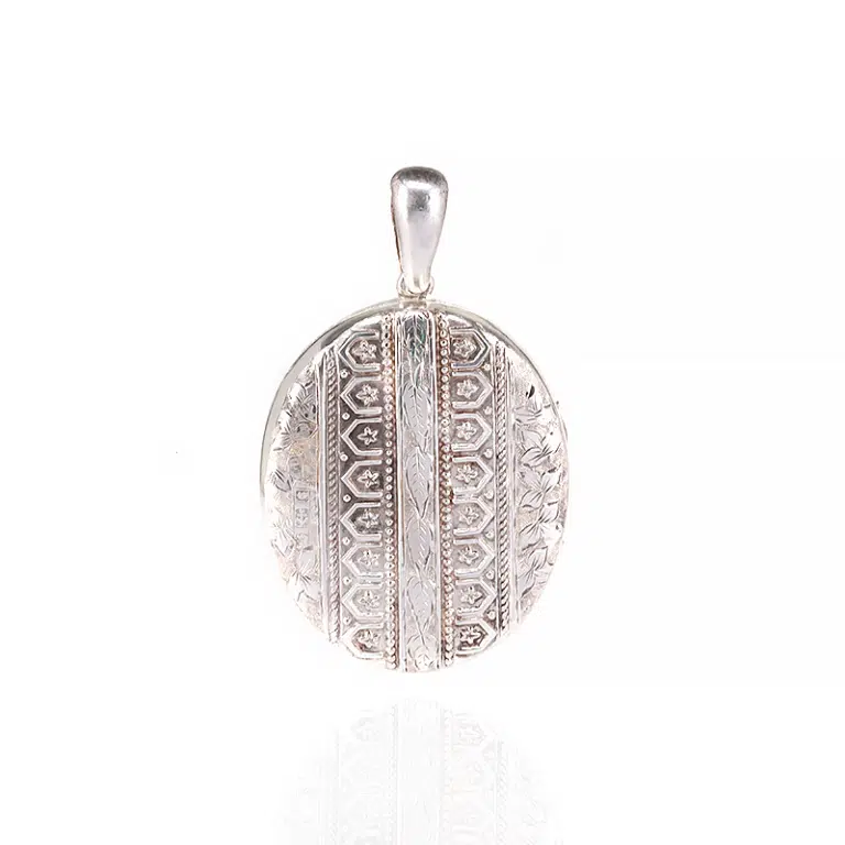Fancy antique sterling silver photo locket