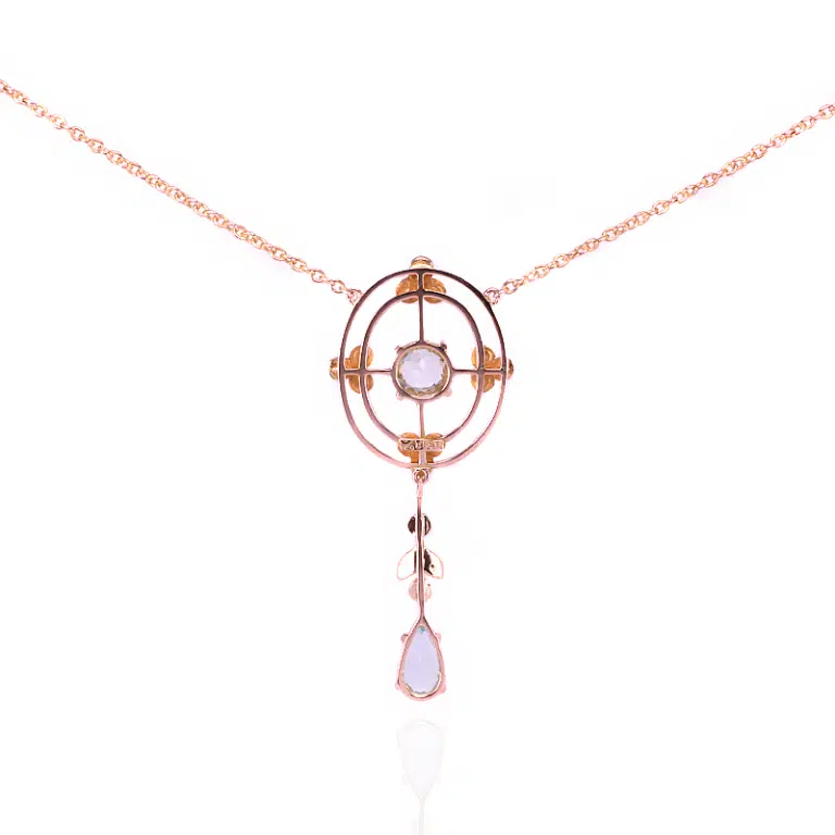 Antique aquamarine and pearl necklace by Drummond & Co