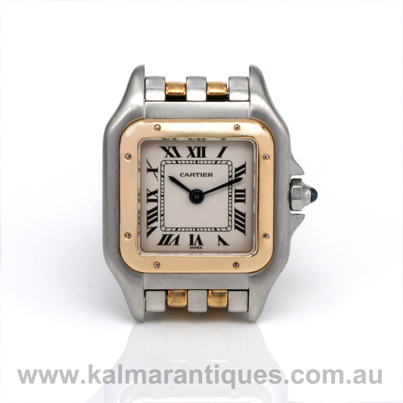 Ladies 18ct and steel Cartier Panthere watch reference 1120