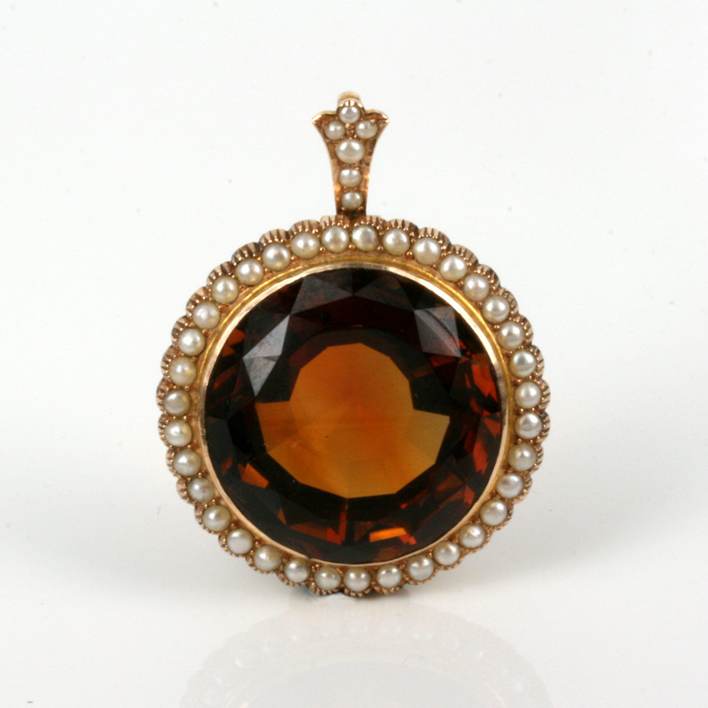 Buy Antique citrine and pearl pendant 