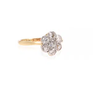 Art Deco diamond halo engagement ring