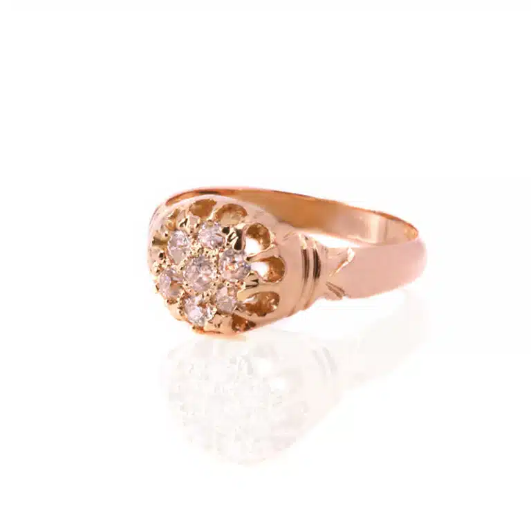 Antique European cut diamond cluster ring