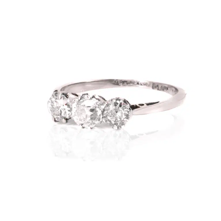 3 stone 1920’s diamond engagement ring