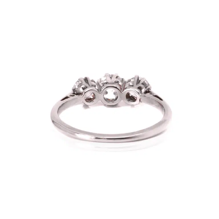 3 stone 1920’s diamond engagement ring