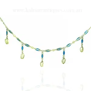 Antique enamel and natural pearl necklace