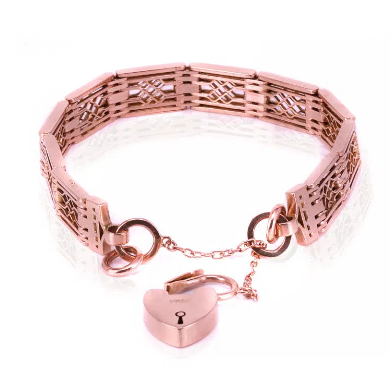 Antique rose gold gate bracelet