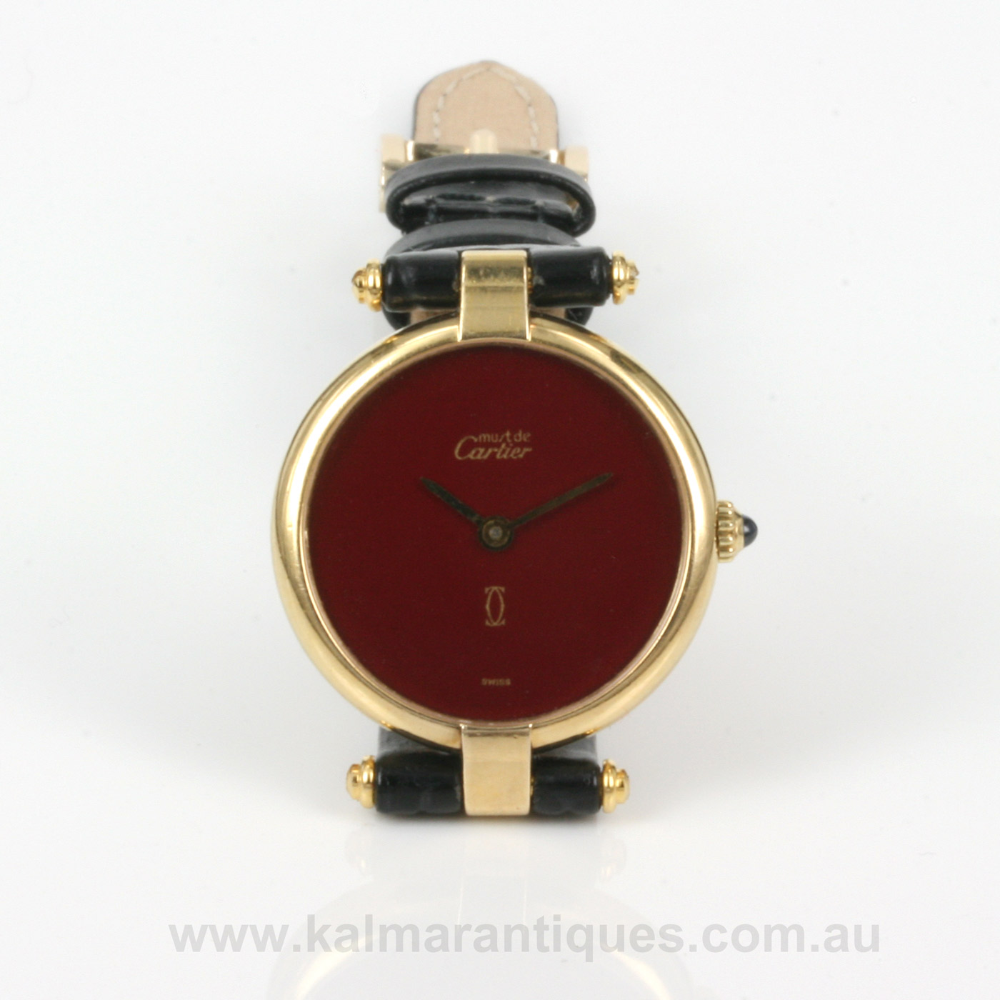 Ladies red dial Must de Cartier watch 