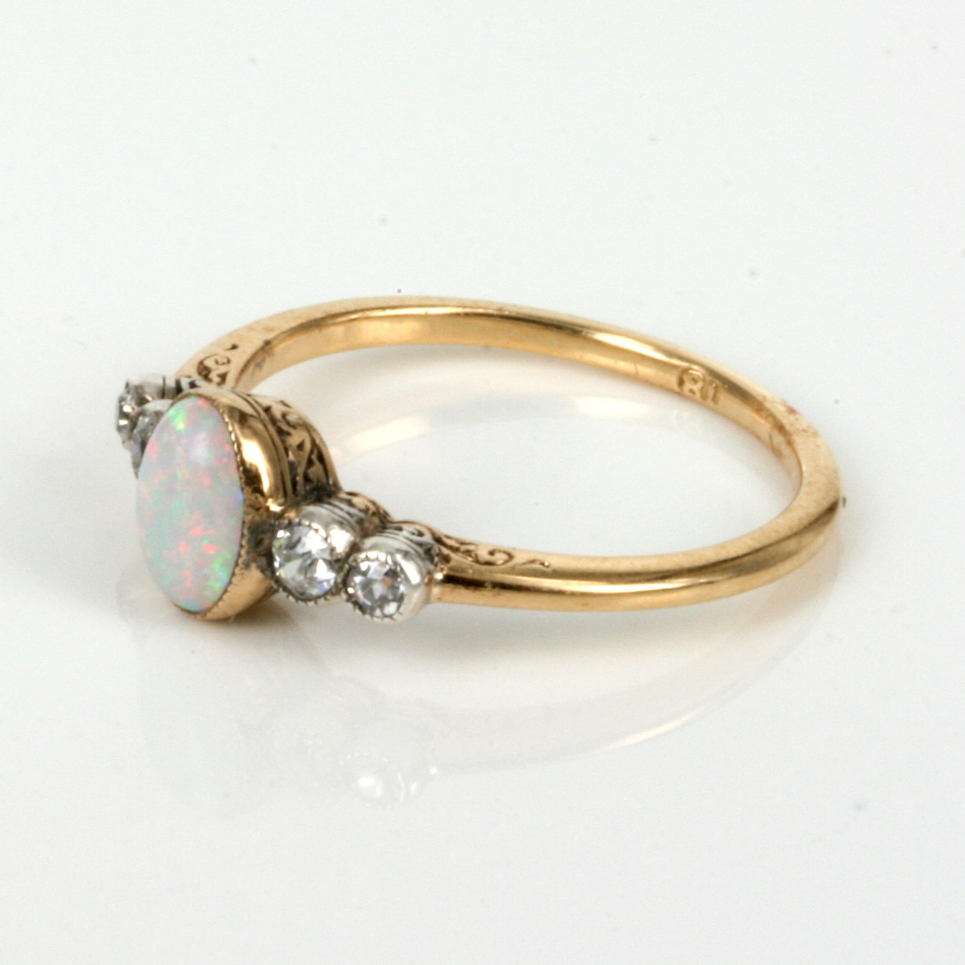 Art deco opal engagement rings