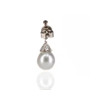 Platinum South Sea pearl and diamond earrings