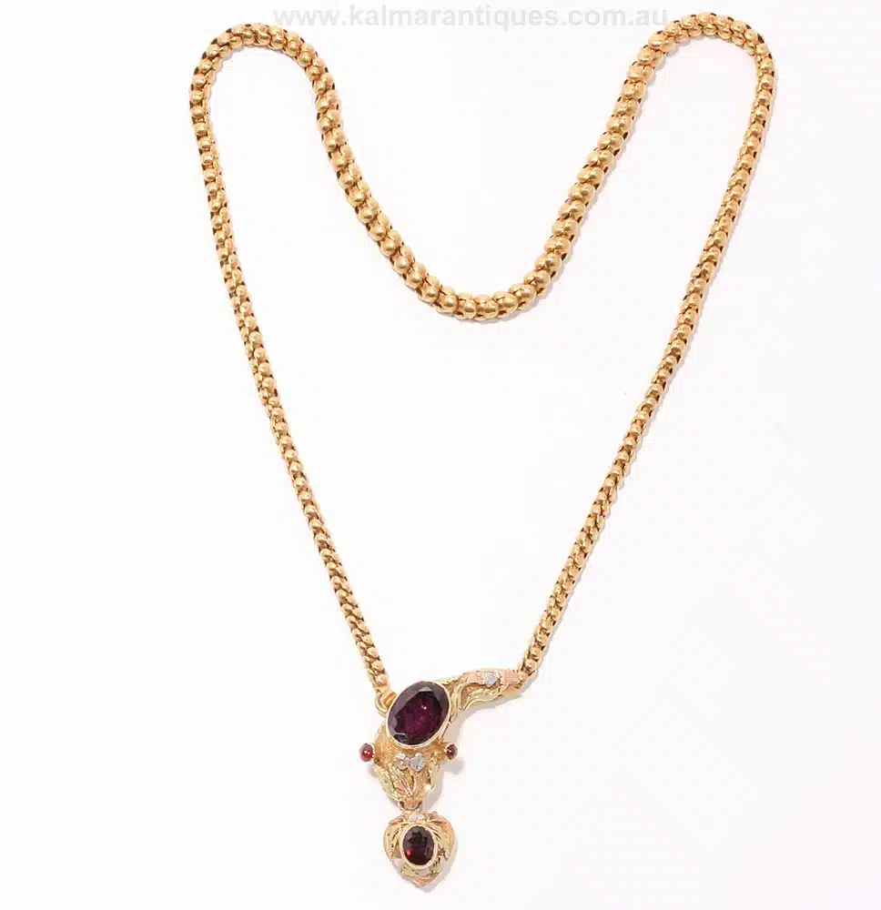 products antique snake necklace 6416