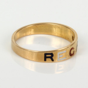 Antique enamel Regard ring