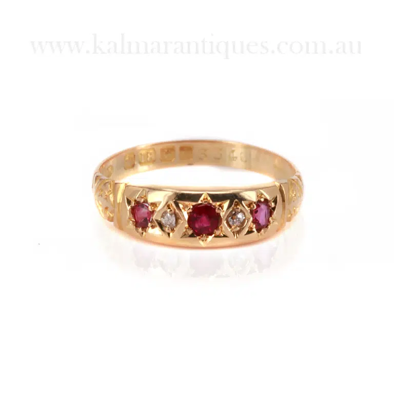 Antique ruby and diamond ring