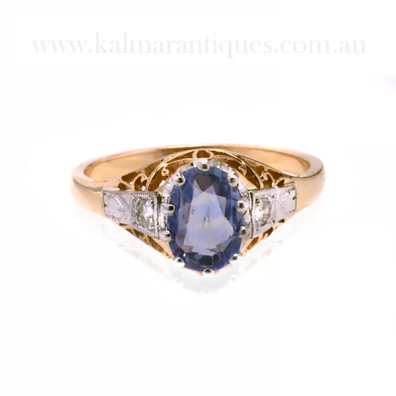 sapphire and diamond engagement ring