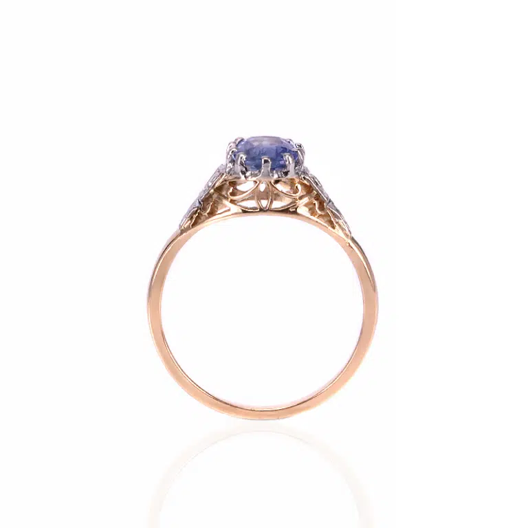 Art Deco sapphire and diamond engagement ring
