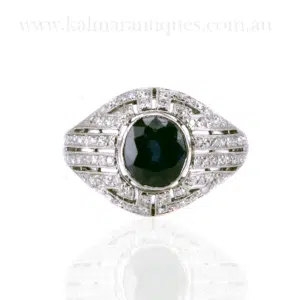 Art Deco sapphire and diamond ring