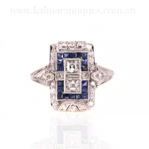 Art Deco sapphire and diamond ring
