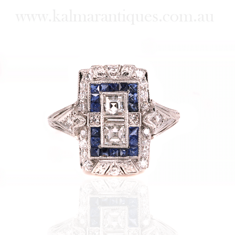 Exquisite Art Deco sapphire and diamond ring