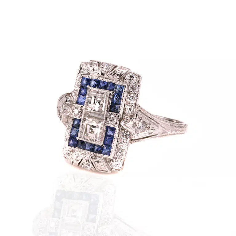 Exquisite Art Deco sapphire and diamond ring