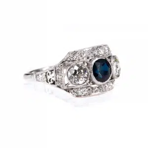 Magnificent Art Deco sapphire and diamond ring