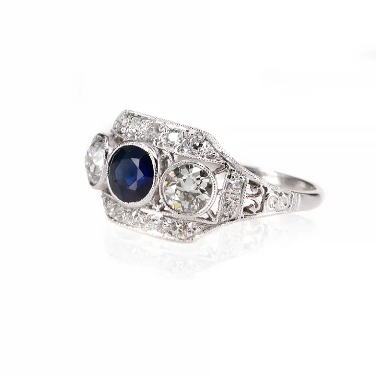 Art Deco sapphire and diamond ring