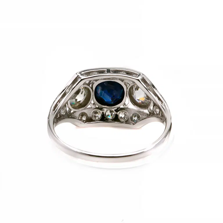 Art Deco sapphire and diamond engagement ring