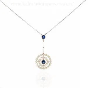 Antique sapphire and pearl necklace