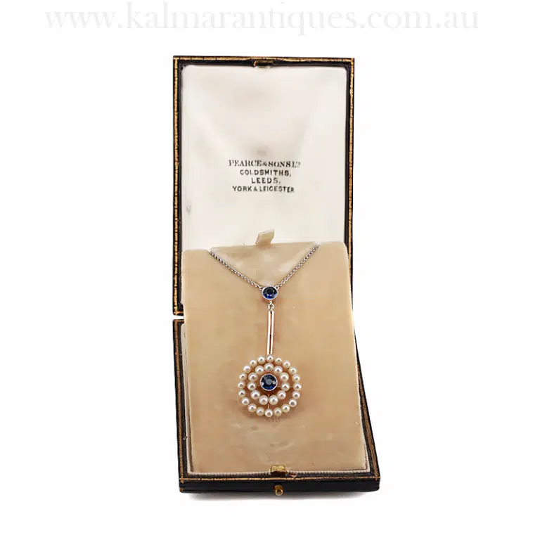 Antique sapphire and pearl necklace