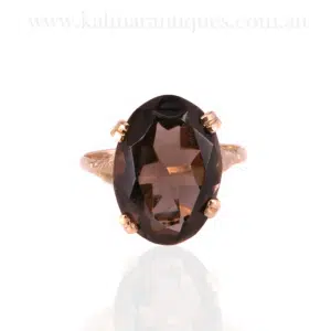 Vintage smoky quartz ring made in 1974