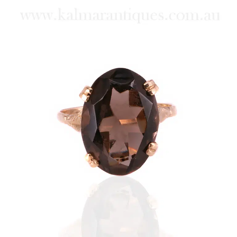 Vintage smoky quartz ring made in 1974